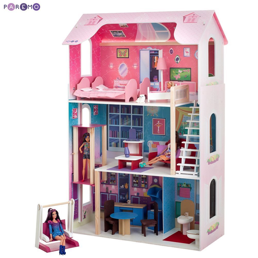 Кукольный домик пластмассовый с мебелью