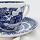 Винтаж: Винтажная английская чайная пара Grindley синяя. Кружки винтажные. Olika Vintage. Интернет-магазин Ярмарка Мастеров.  Фото №2
